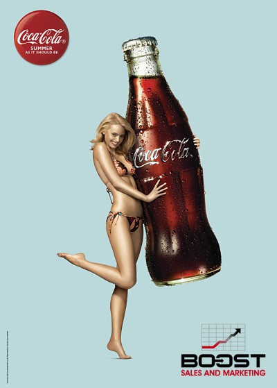 Coca Cola Beverage Model on a Poster