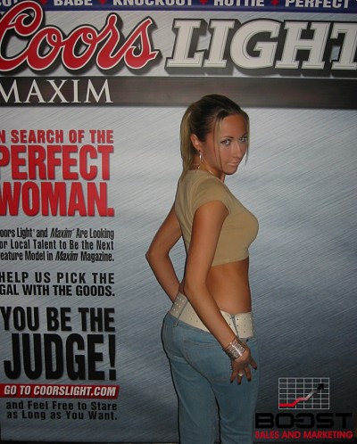 Sexy Latina Girl posing for Coors Light Maxim Girl Search in New York - she had a wonderful plump ass and could have modeled for any promotional company