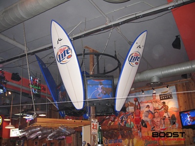 Boost Beer Sales with a Miller lite surfboards in hooters