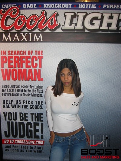 Look at the look on this girls.  She really want to become a coorslight maxim model and I think she has the talent to become the next Sexy Coors Light Maxim Girl Search