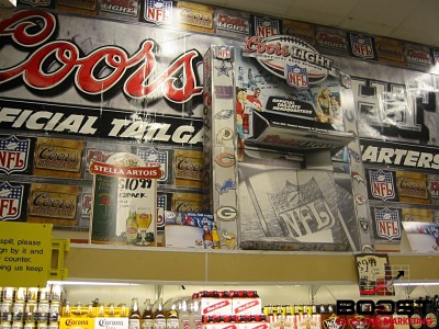 Coors light football POS signage