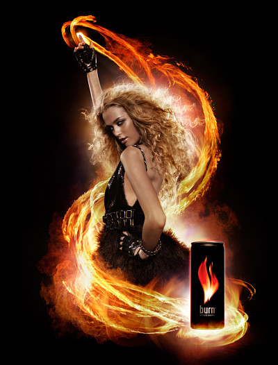 Burn Energy Drink Poster Model