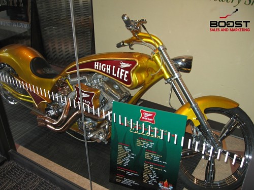 Miller high life motor bike at the miller brewery in Milwaukee