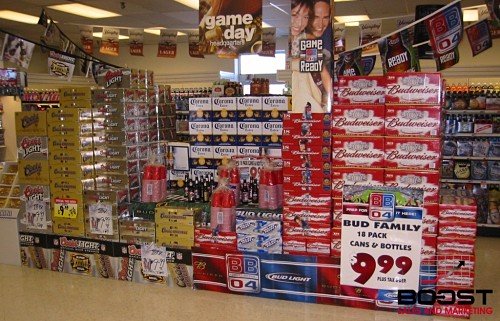 Marketing beer by having a display full of POS